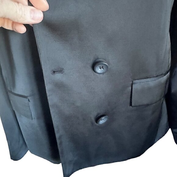 NWOT Chelsea28 Double Breasted Satin Blazer in Black - Size XS - Picture 7 of 11